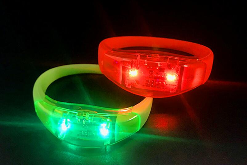 Pulseira abd silicone flash som controle de bracelete brilha festa bola de festa noturna correteira leve pulseira lumin pulseira de pulso