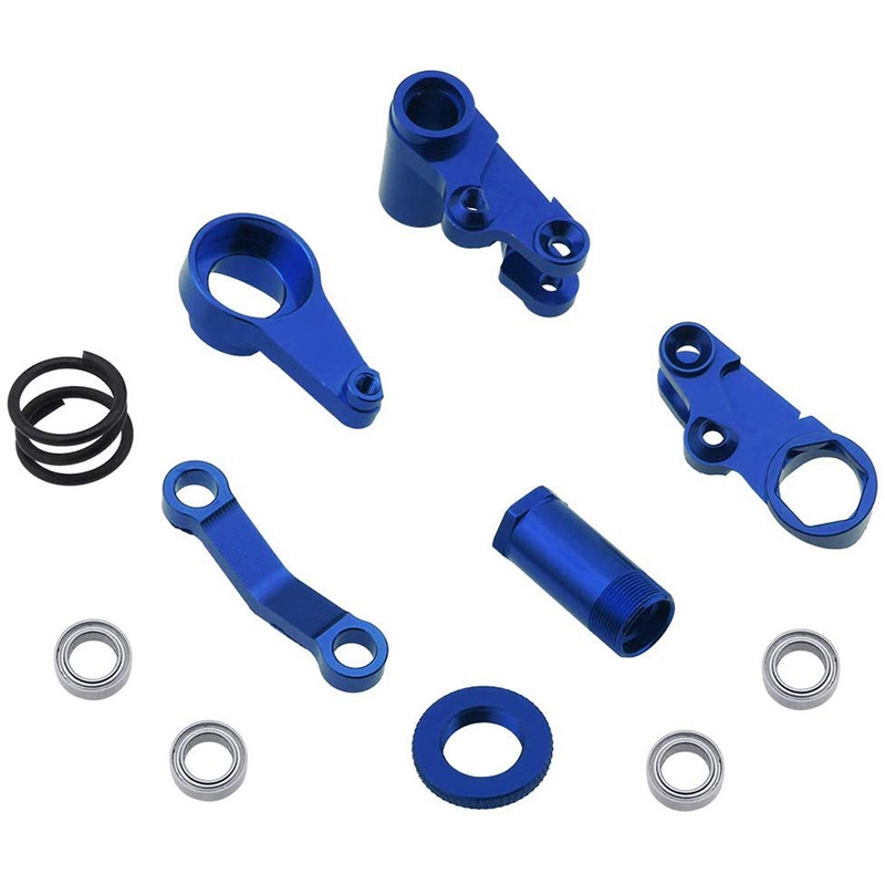 Aluminiumlenker Bellcranks und Servo-Sparer mit Lagern für Traxxas 1/10 Slash 4x4 Hop-up-Upgrade Teile Navy Blue