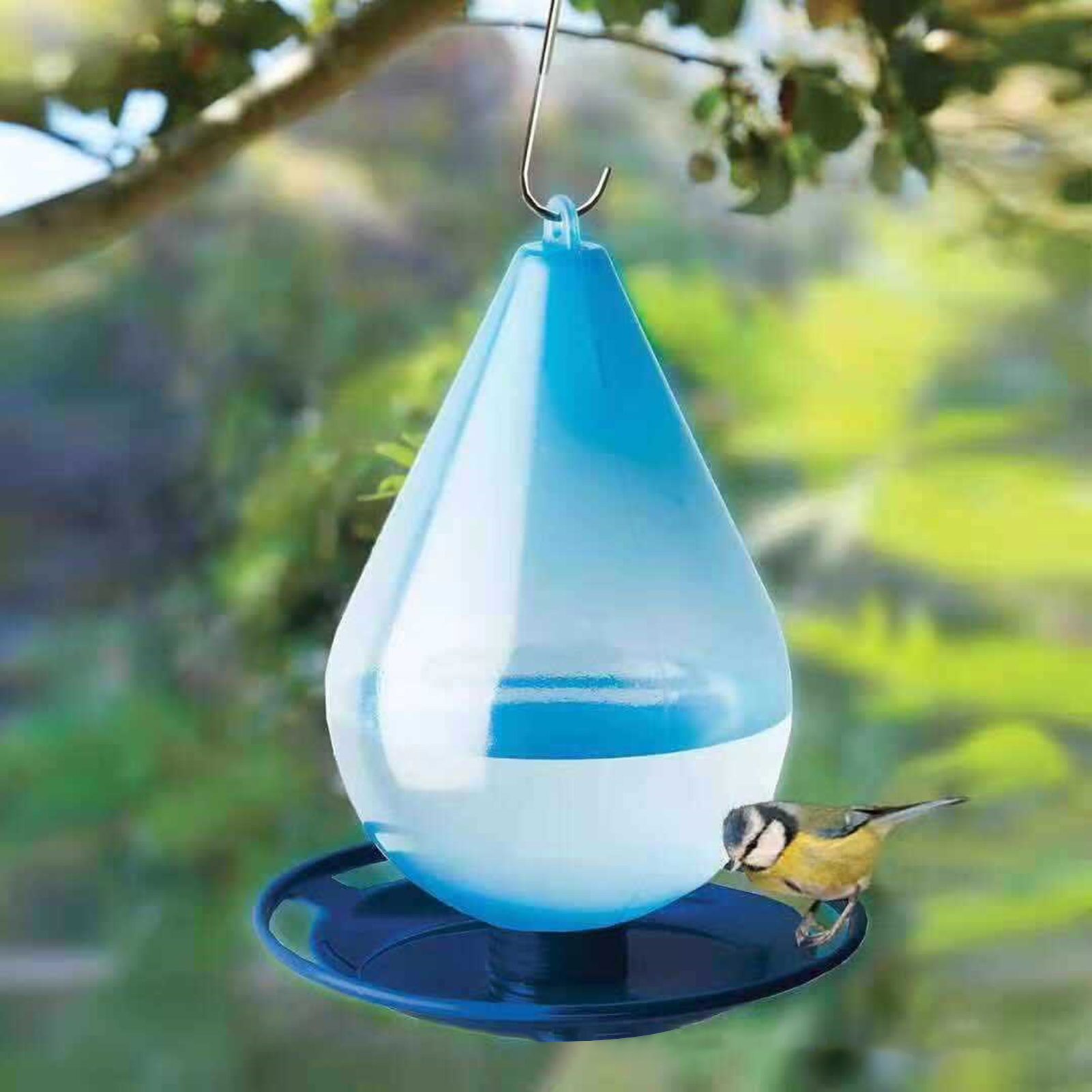 Droplet Bird Wearer Impiccato di alimentatore d'acqua degli uccelli selvatici alimentatore d'acqua da giardino esterno uccello