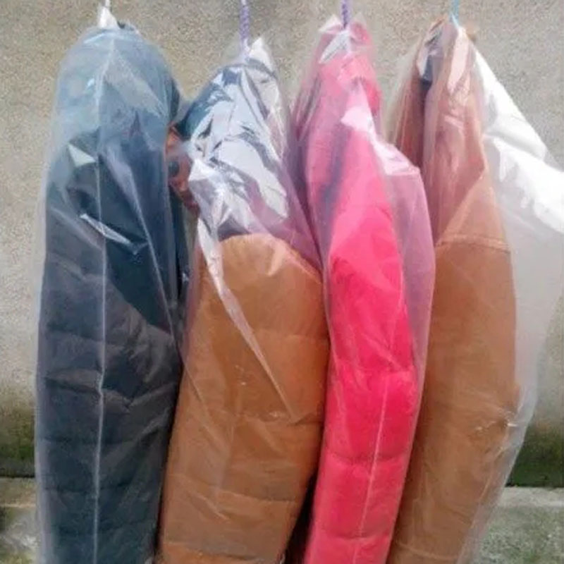 10 pezzi/lotto Materiale PE abbigliamento Copertina a prova di polvere Coppa di polvere trasparente Borsa di stoccaggio in plastica a prova di umidità