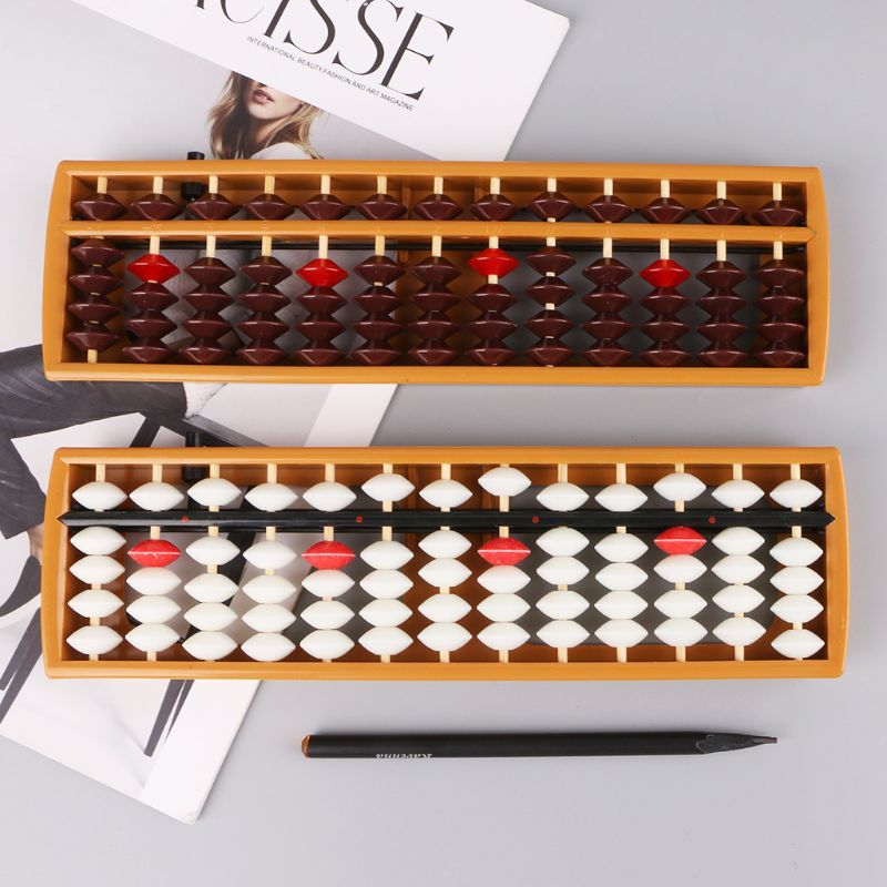 Japonês portátil de 13 dígitos coluna Abacus aritmético Soroban Caculação da ferramenta de aprendizado de matemática escolar
