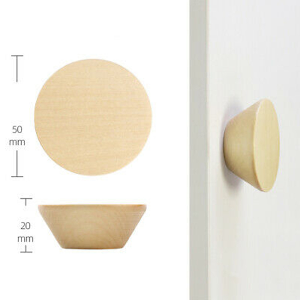 Wardrobe Knob Door Handle DIY Drawer Handles Multi-Coloured Nordic Style Round Handle Solid Wood 50*20mm 