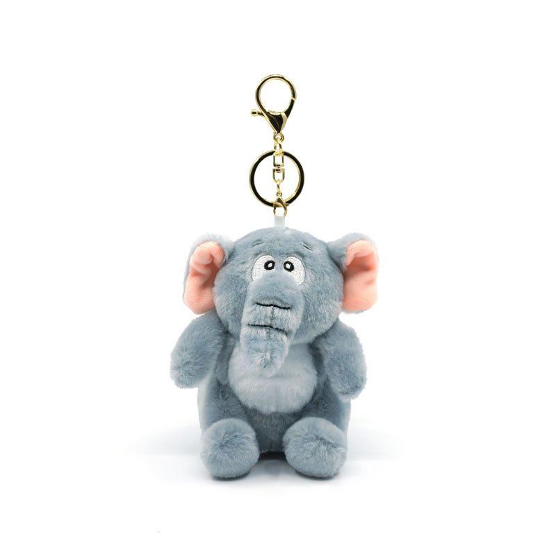 Ugly and Cute Two Color Sitting Elephant Plush Toy Doll Keychain and Doll Grasping Machine Pendant