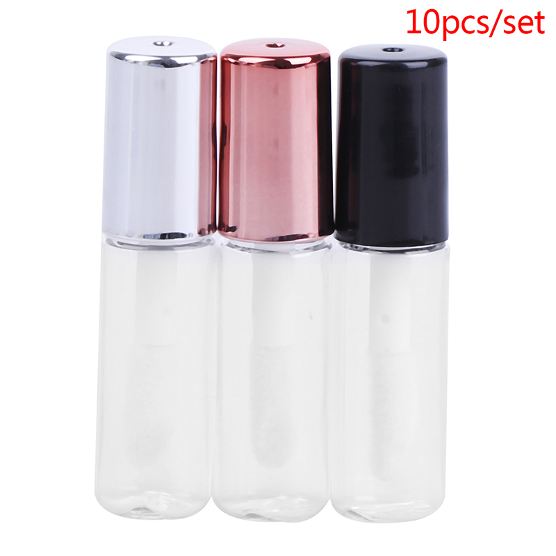 10 Teile leer transparente PE -Lipgloss -Röhrchen Kunststoff Lippenbalsam Röhrchen Lippenstift Mini -Probe Kosmetischer Behälter mit Kappe