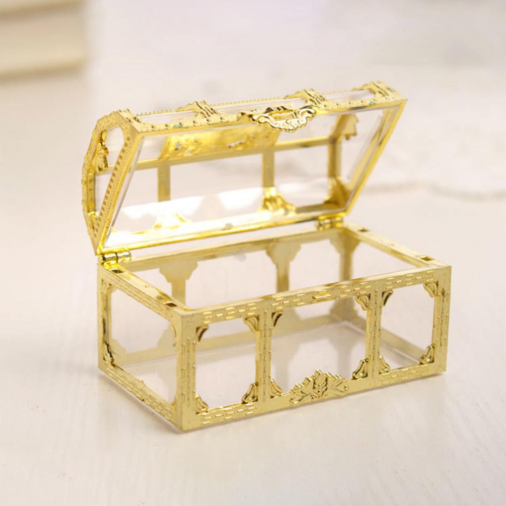 Gold Gold Vintage Pirate Storage Mini Box de rangement Treasure Jewelry Gold / Silver Clear Candy Organizer Organizer Keepsa