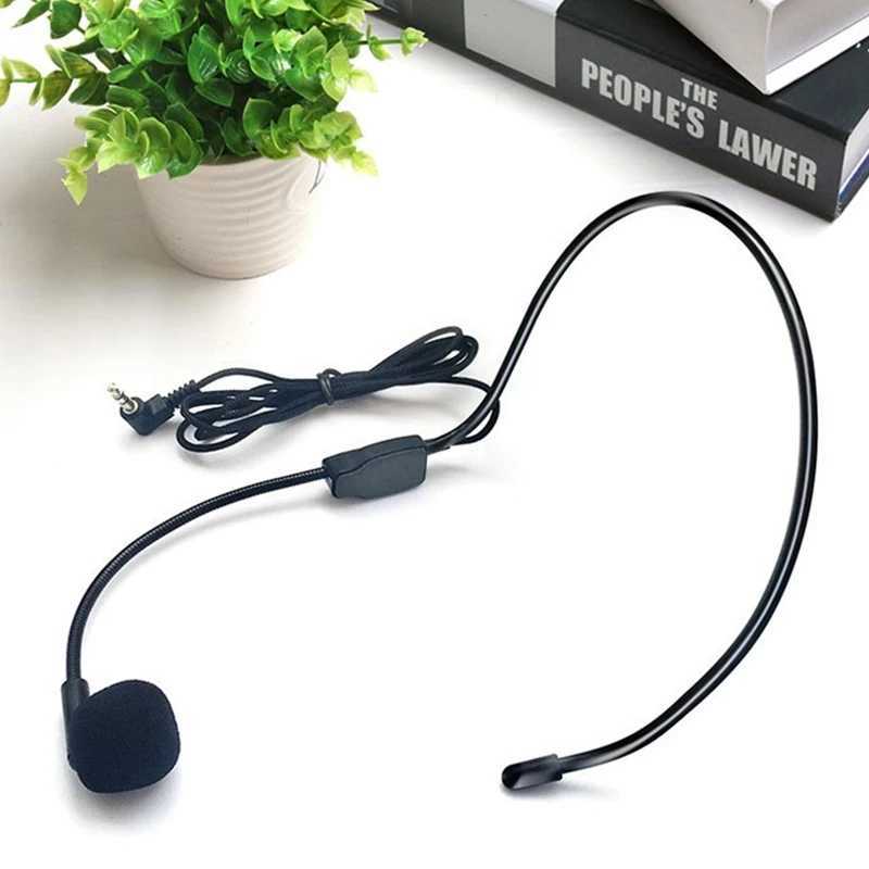 Mikrofone Headworn 3,5mm Kabelmikrofon Headset Voice Verstärker -Lautsprecher Little Bienenlautsprecher Earhook Lehrer Tourist Guide Universal 240408