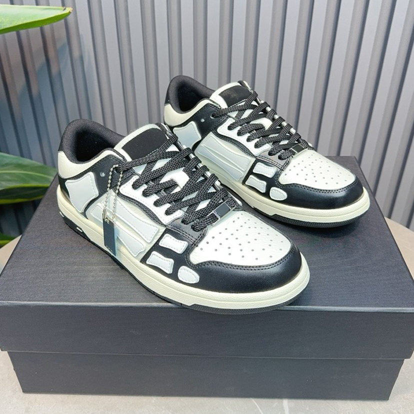 Dhgate Bone Skel-top Spectoni casual sport uomo Donne Lace-up in pelle Sneaker Sneaker triplo bianco Bianco Bianco Outdoor Plate-Forme Luxury Bone Board Trainer