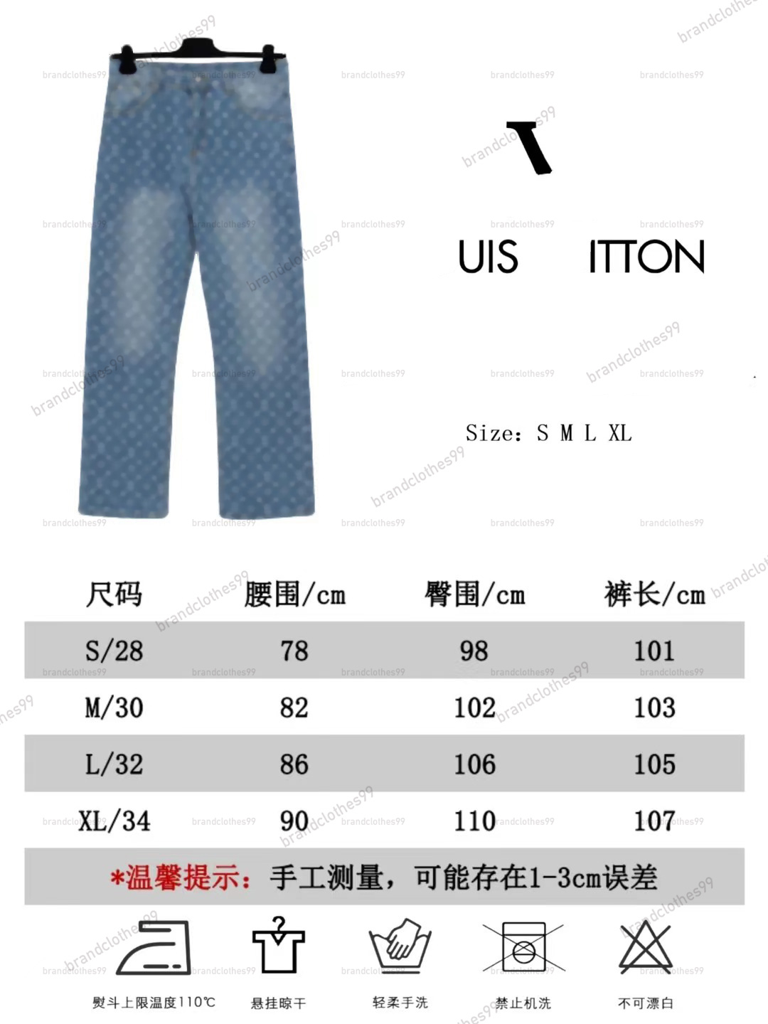 Tasarımcı Jeans Erkekler Marka V Beyaz Mektup Logo Pantolon Pantolon Pantolon Pant Pant Pant Pant Kotu Yüksek Kalite Boyut 28-36 Siyah Sıska Orta
