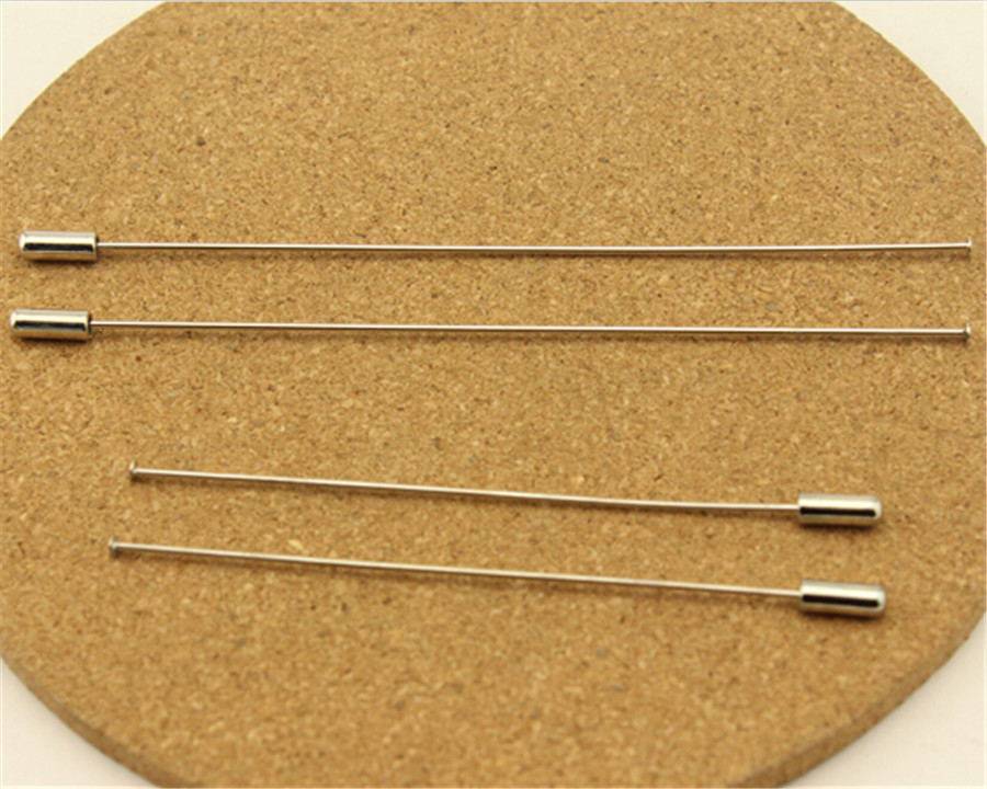 60 90 120mm Flat Head Pins With Stopper Safety Brooch Rhodium Headpins For DIY Jewelry Findings Making Brooch Supplies