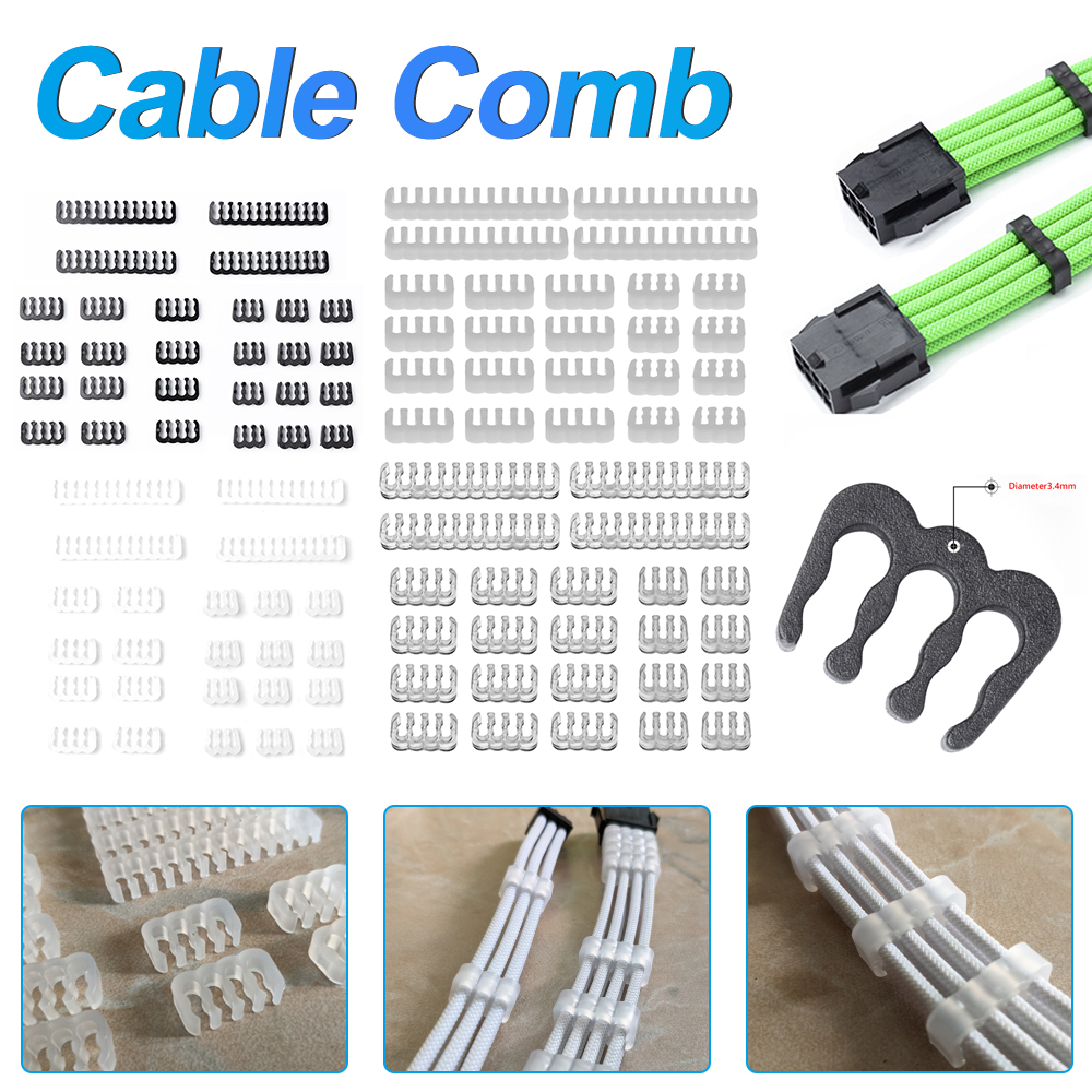 24/48/PC Cable Comb Motherboard 24Pin 8Pin 6Pin Computer Cable Manager Clamp Clips for 3.0-3.6mm PC Power Cables Wiring