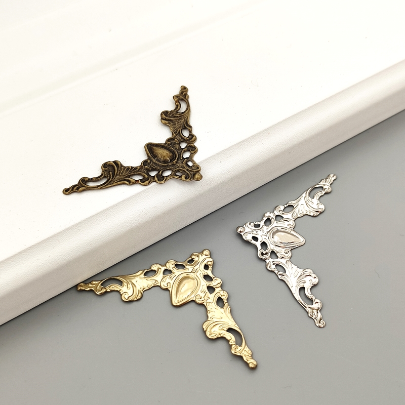 Bracets d'angle en métal Menus de couverture de carnet supports d'angle pour image photo bricolage de bac à bois meubles protecteurs décoratifs