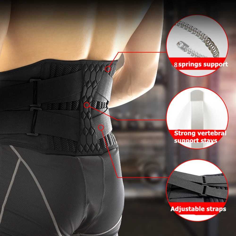 Ceinture minceur la taille lombaire support fort du bas du dos corset entraîneur sweat mince pour le soulagement de la douleur sportive Nouveau 240410