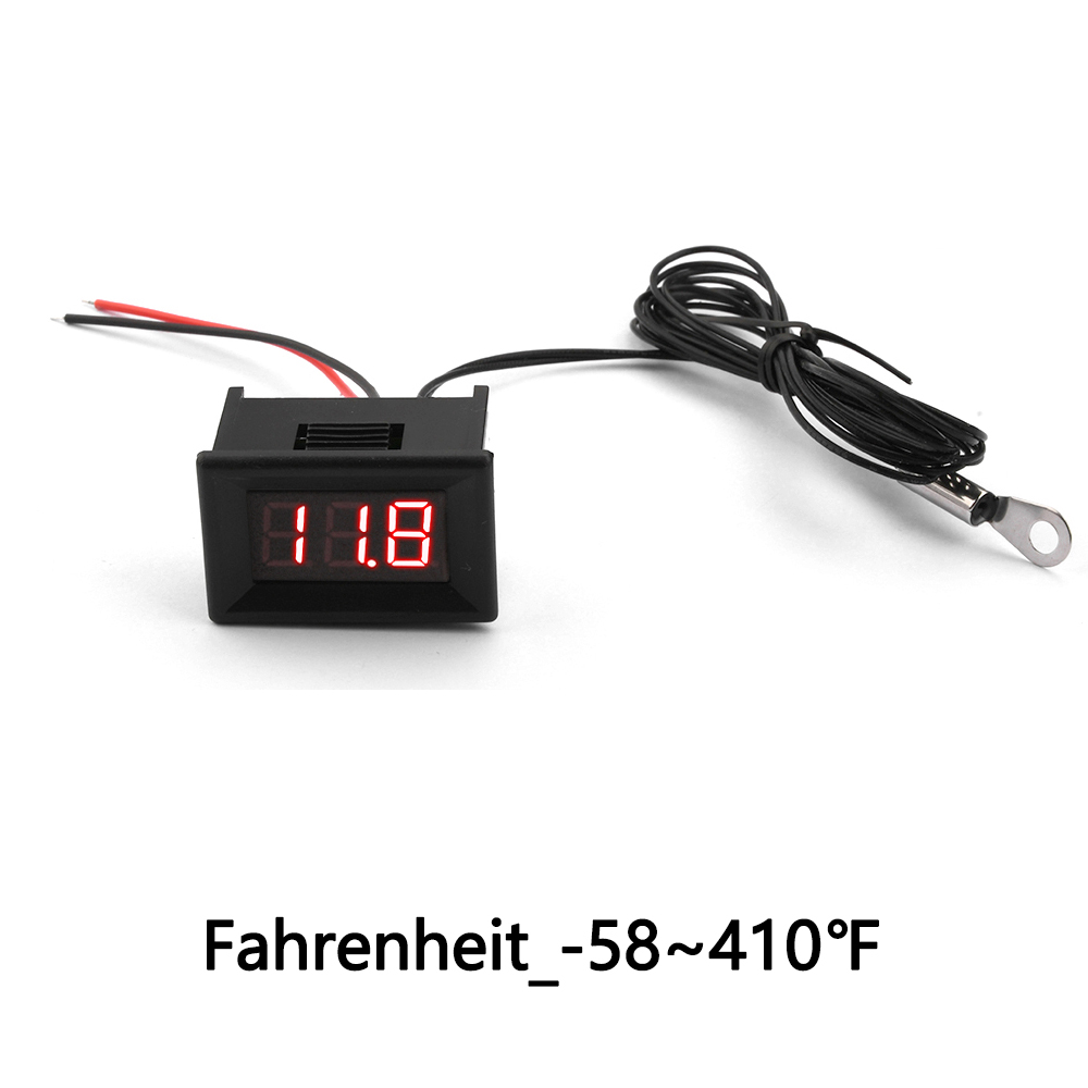 Thermomètre numérique Affichage LED Fahrenheit Centigrade DC 4-28V Capteur de jauge de température haute précision avec sonde NTC étanche