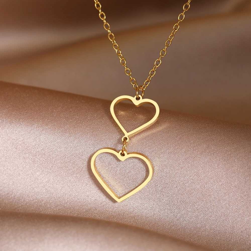 Colliers de pendentif collier en acier inoxydable mignon coeur infini symbole à la mode
