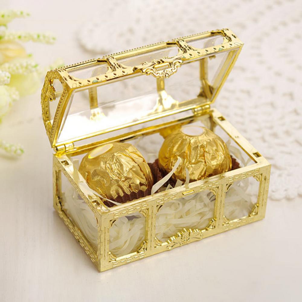 Gold Gold Vintage Pirate Storage Mini Box de rangement Treasure Jewelry Gold / Silver Clear Candy Organizer Organizer Keepsa