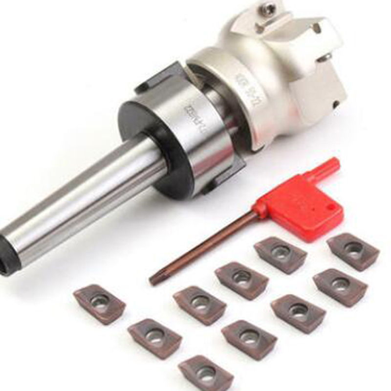 New Mill Cutter MT2 MT3 Cabeça de 50 cortadores + 4 cortadores APMT1604 CNC Milling Cutter Insert Kit Machine Tools