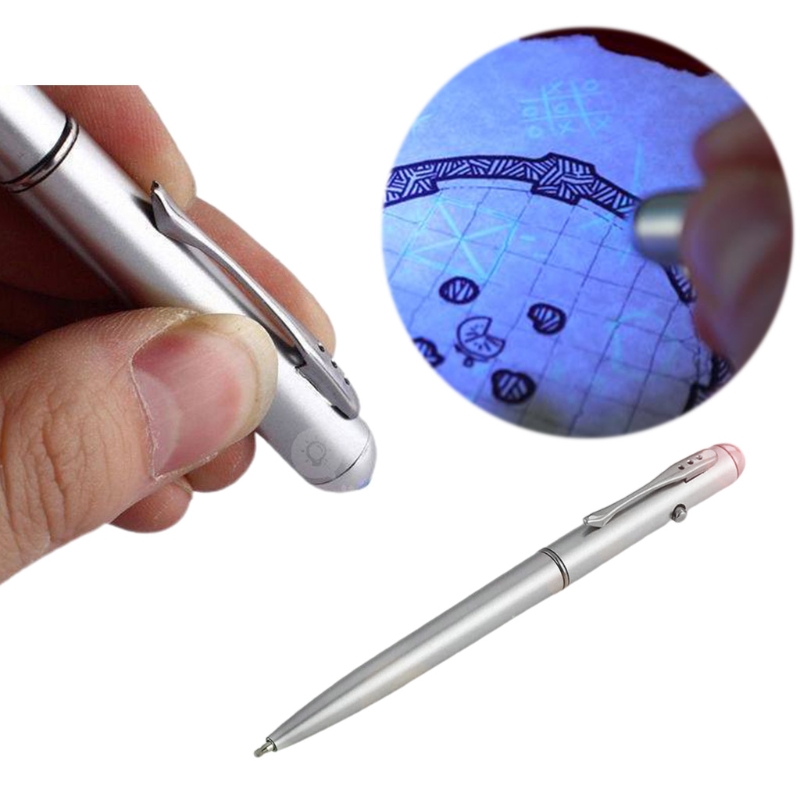 Невидимая ручка UV Light Pen Metal Ballpoint Pen для студенческих подарков на день рождения