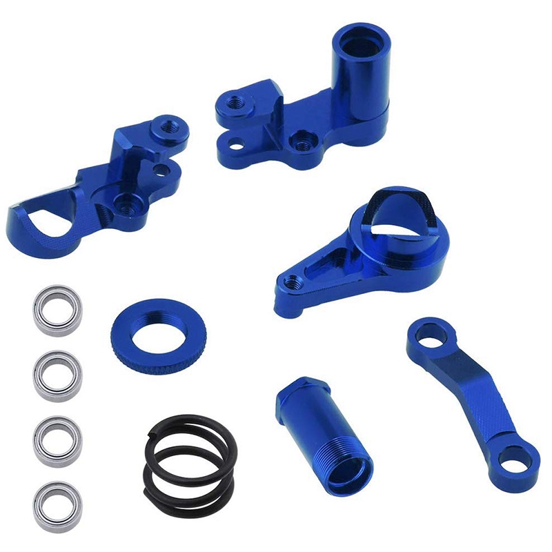 Aluminiumlenker Bellcranks und Servo-Sparer mit Lagern für Traxxas 1/10 Slash 4x4 Hop-up-Upgrade Teile Navy Blue