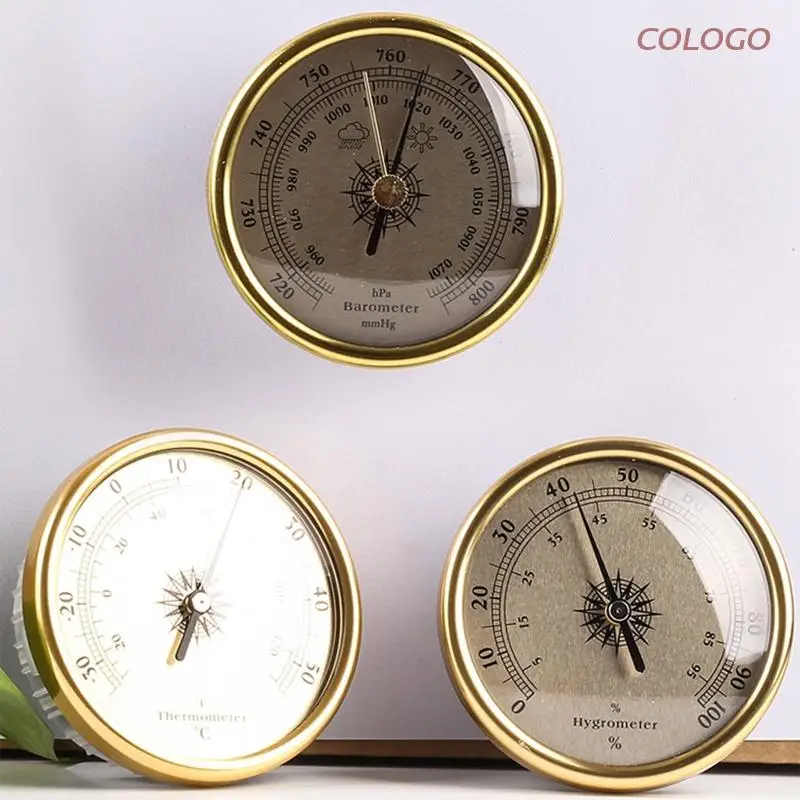 Aluminum Alloy Barometer Thermometer Hygrometer Gauge Tester Temperature Humidity Meter Mechanical Home Office