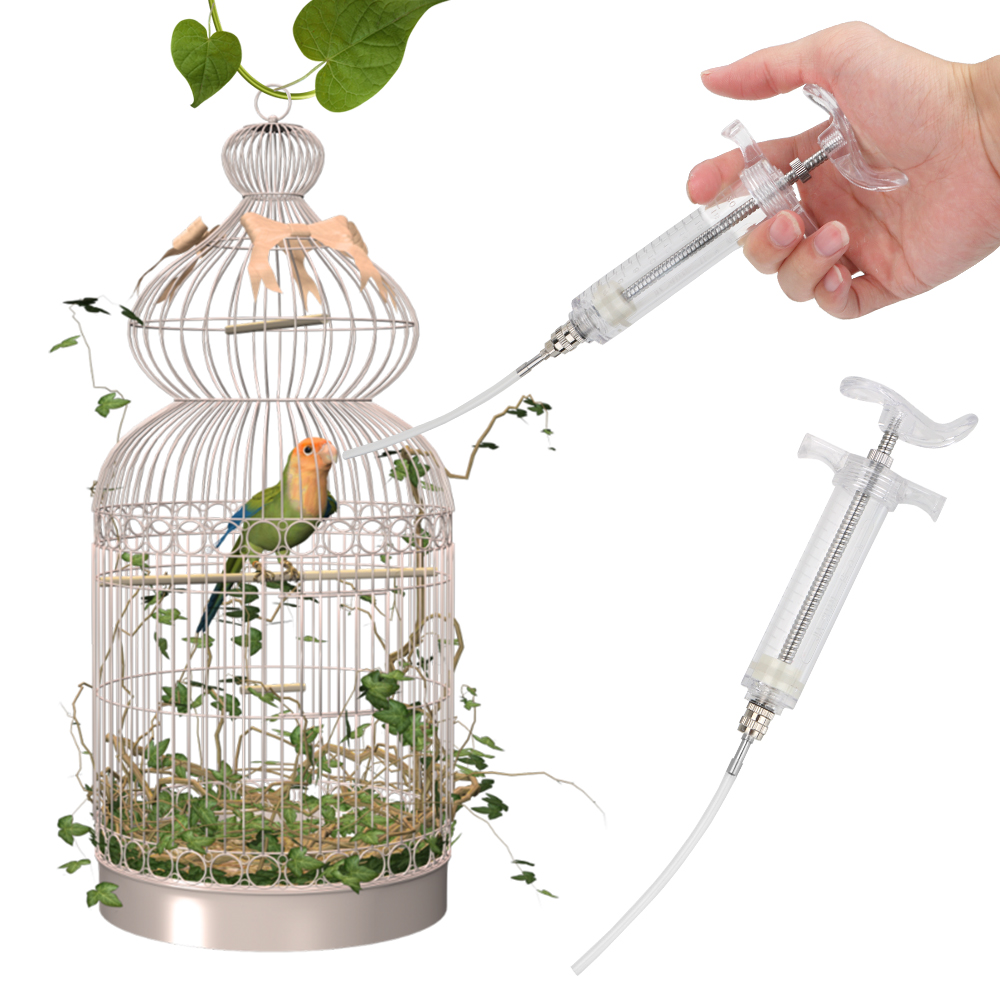 Jeringa de alimentación de loros de 20 ml/50 ml alimentador de aves para bebés con adhustable suministros de aves de pájaros para hacer a mano alimentación con mascotas