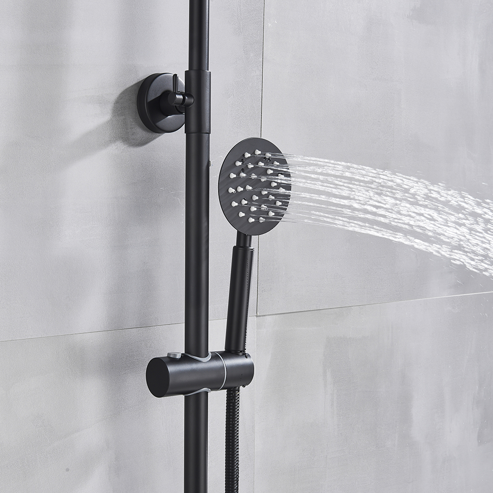 Badrumskran Chrome Rain Shower Head Thermostatic Bath Oucet Wall Mounted Bathtub Dusch Mixer Tap Shower Facet Shower Set