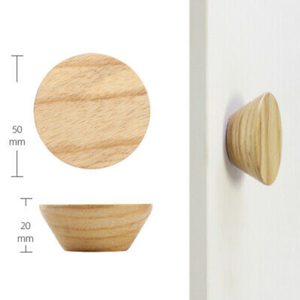 Wardrobe Knob Door Handle DIY Drawer Handles Multi-Coloured Nordic Style Round Handle Solid Wood 50*20mm 