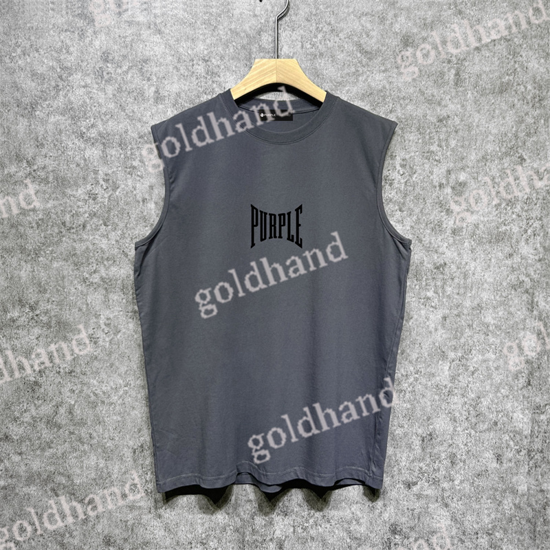 Fashion Purple Shirt Man Sleeveless T Shirts Summer Mens Tank Tops Designer Letters Printed Tees Sexy Breathable Vest