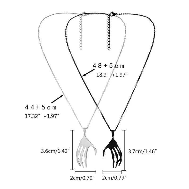 Naszyjniki wiszące 2 kawałki wisiora w kształcie czaszki Naszyjnik dla par pasujących naszyjnik