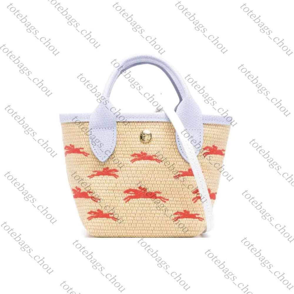 2024 Même sac Longchamm Grass tissé Sac mini-panier de légumes Sacs tissés Sac à main sac pour femmes mini