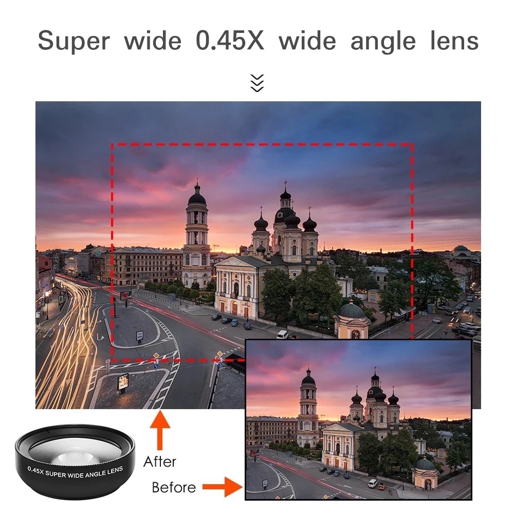 2 arada 1 cep telefonu lens 0.45x geniş açılı len 12.5x makro HD kamera lensi iPhone için evrensel huawei xiaomi samsung android