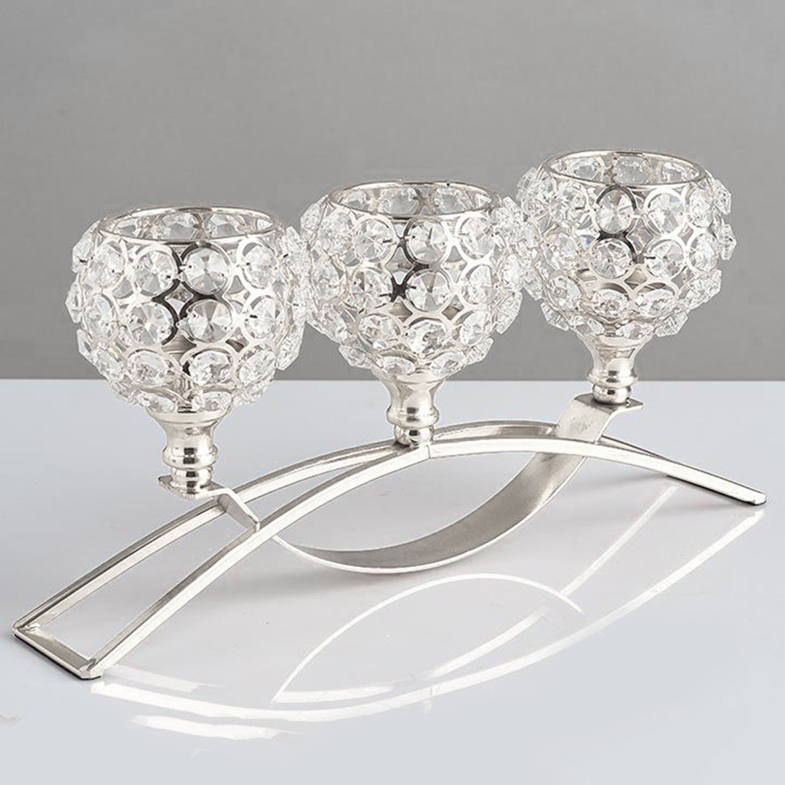 3 armes candelabras en cristal chandelle chandelle arc pont pont gobelet candeur bol de chandelier de canette pour le chandelier à la maison homedecor