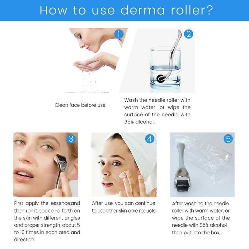 Yüz Masaj Yüz Mikroneedle Silindir Masaj DRS 540 Derma Roller İğne Enstrüman Yüz Makaralı Masaj İğneleri Yüz için Cilt Bakım Aracı