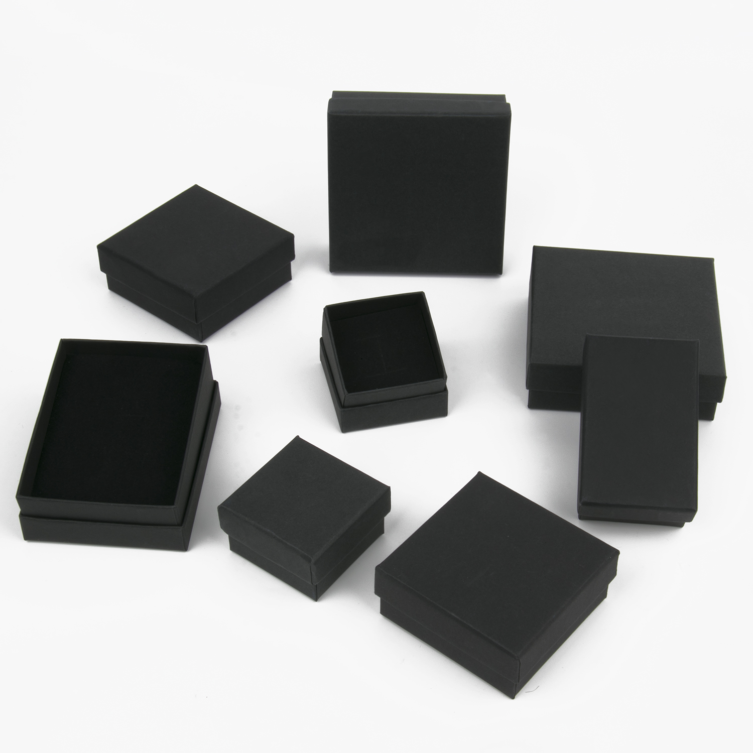 ブラックスクエアジュエリーディスプレイギフトボックスオーガナイザーエンゲージメントリングイヤリングブローチネックレスブレスレットパッケージボックス