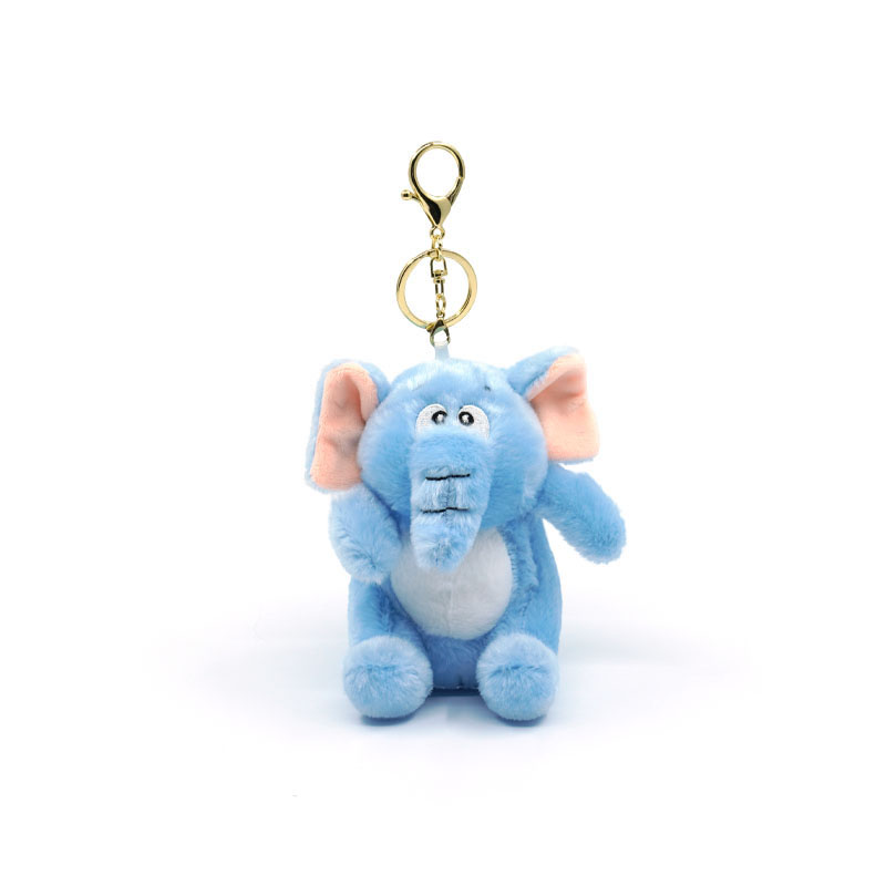 Ugly and Cute Two Color Sitting Elephant Plush Toy Doll Keychain and Doll Grasping Machine Pendant