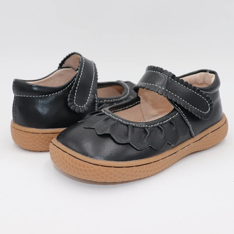 Sneakers tipsetoes toppvarumärke äkta läder barnskor flickor sneakers för mode barfota småbarn Mary Jane gratis fartyg