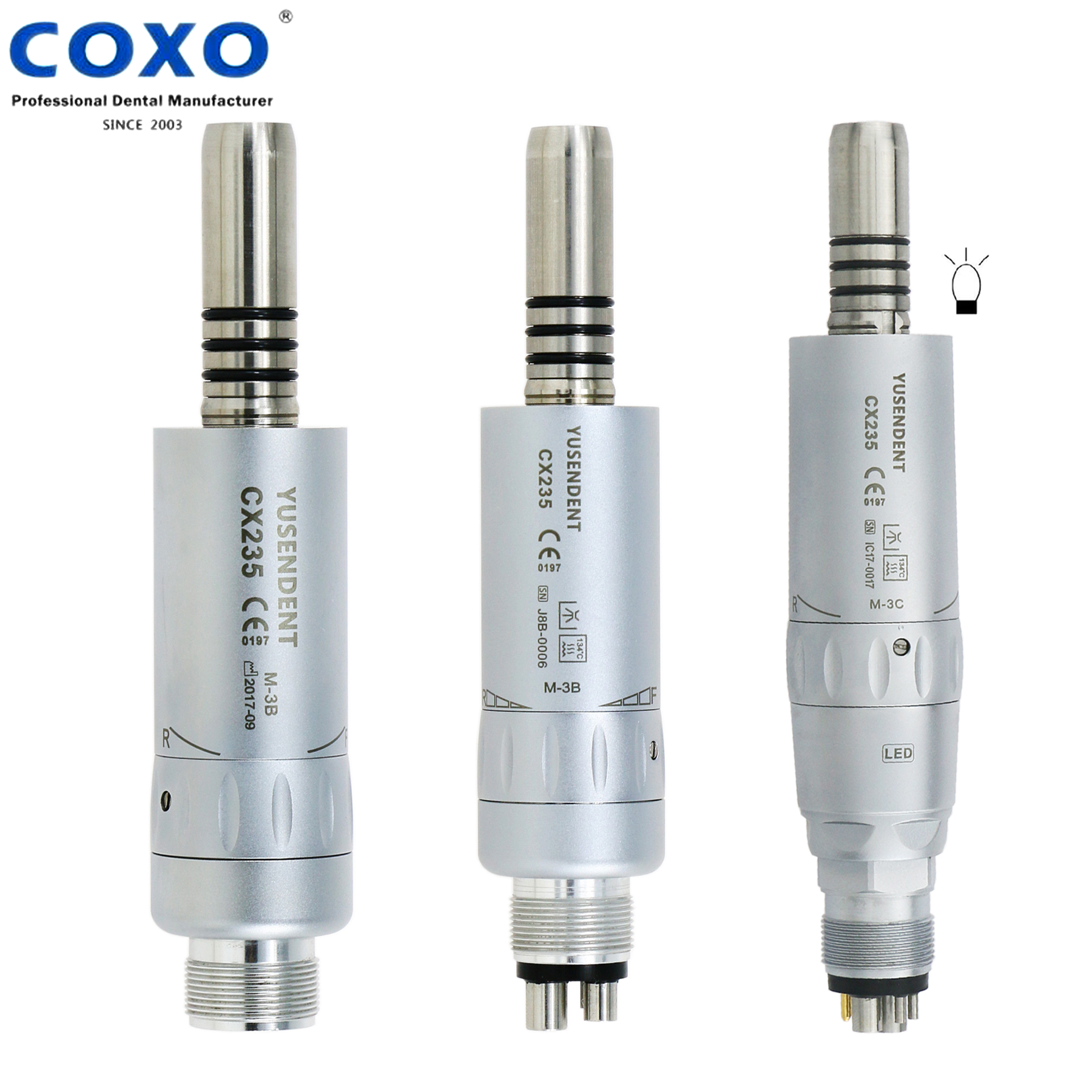 Coxo Dental LED Włókno Włókno silnik powietrza do nisko prędkości Wewnętrzny spray wodny 2/4/6 Otwory E Typ Fit NSK Kavo