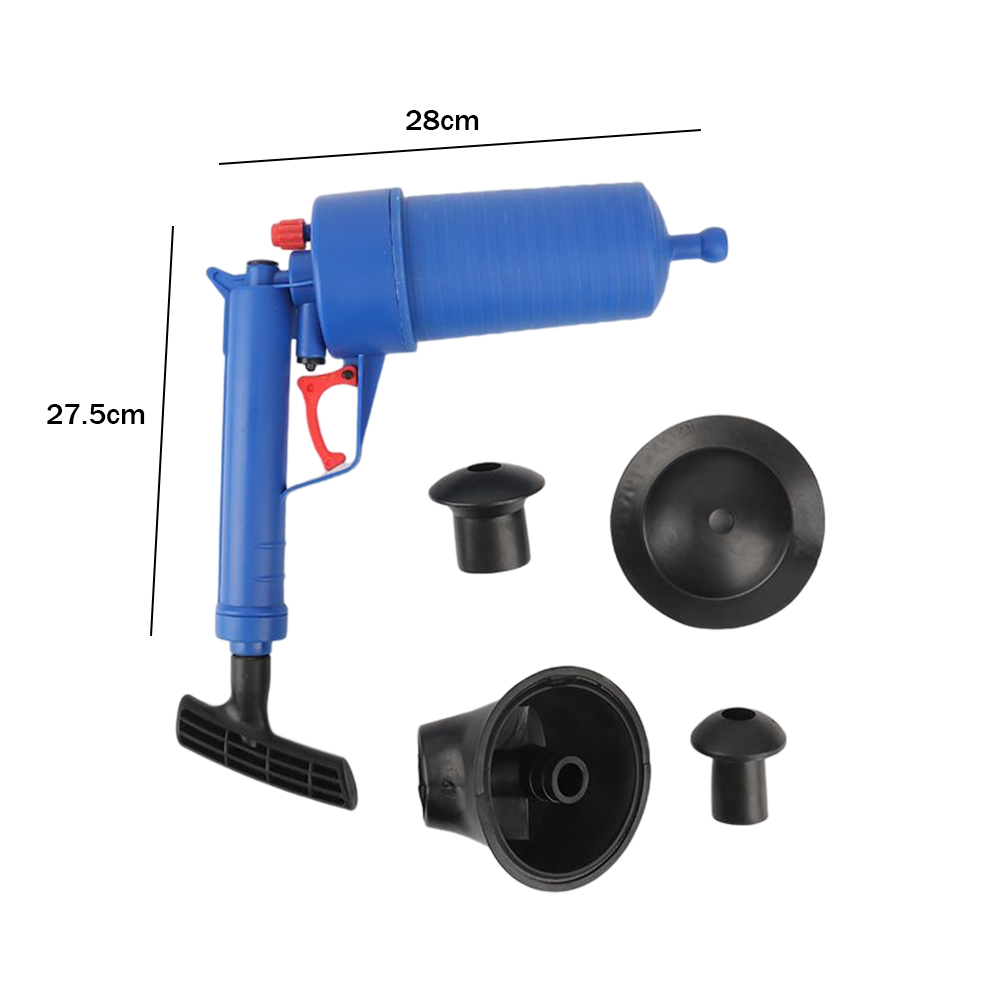 Luft Power Drain Blaster Gun High-Pressure Manual Sink Kolv för dusch badkar badrum toaletter rör muddring rena pumpverktyg