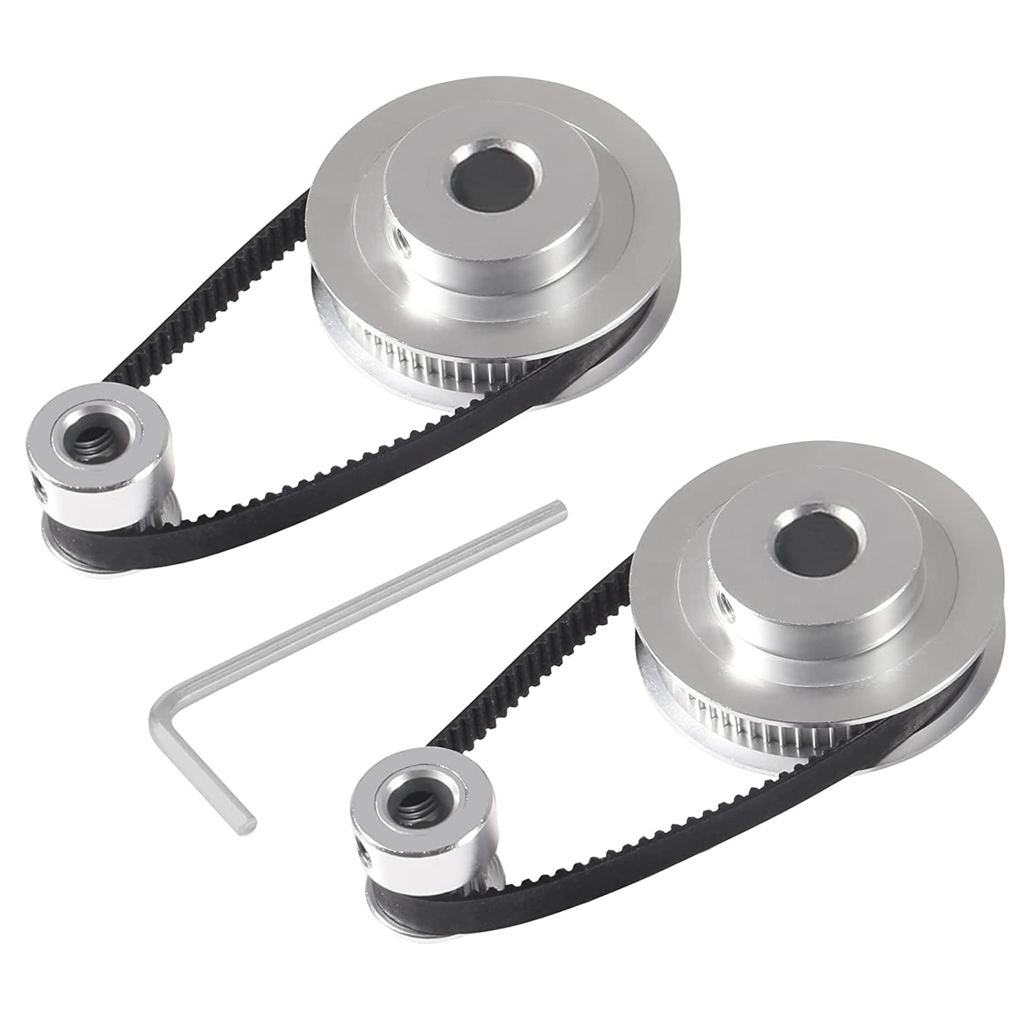 GT2 Synchronous Gear Pulley Wheel 20&60 Teeth 8mm Bore Aluminum Timing Pulley with Length 200mm Width 6mm Belt