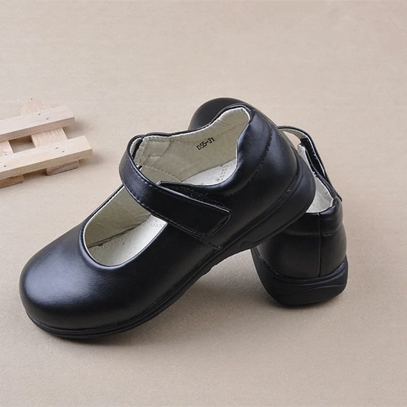 Spor ayakkabı çocuklar kız öğrenci ayakkabıları okul siyah deri ayakkabılar kızlar moda prenses ayakkabıları çocuklar klasik parlayan üniformalar sinlge ayakkabılar