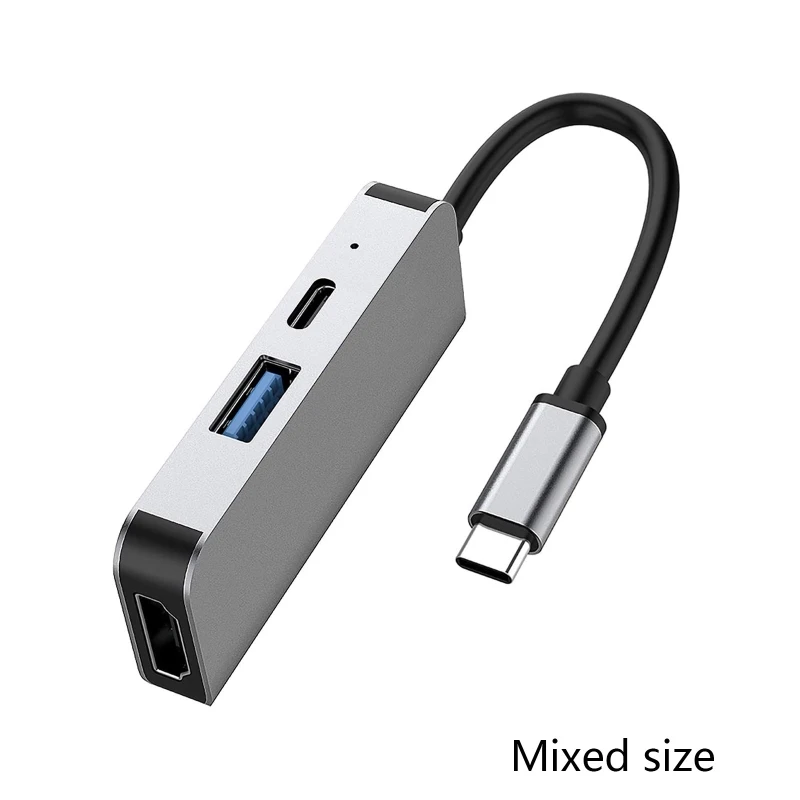 Stations 3in1 USB C Hub Accure de la station C de type C à USB3.0 4K 87W PD pour le clavier