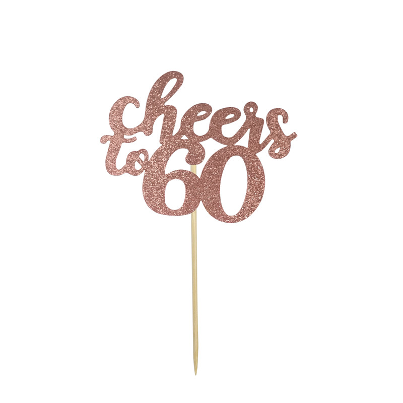 Chicinlife Gold Cheers To 30 40 50 60 Cupcake Toppers Adult Birthday Party Anniversary 30th 40th 50th 60th Cake Supplies