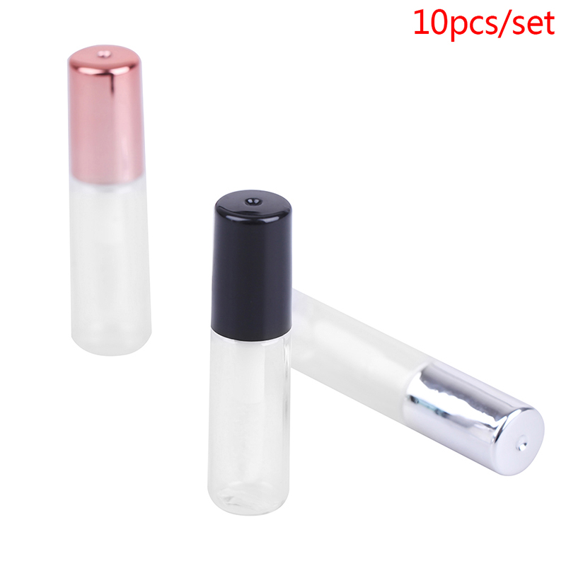 10 sztuk puste przezroczyste PE Rurki błyszczące plastikowe balsam do ust szminki mini -próbki pojemnik kosmetyczny z czapką
