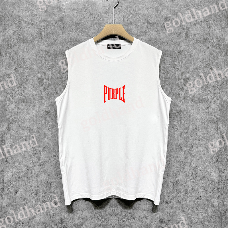 Fashion Purple Shirt Man Sleeveless T Shirts Summer Mens Tank Tops Designer Letters Printed Tees Sexy Breathable Vest