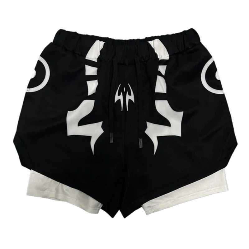 Shorts para hombres 2 en 1 Hortocos para hombres Corrientes de secado rápido Fitness Fitness con compresión Forra cortés de verano J240409