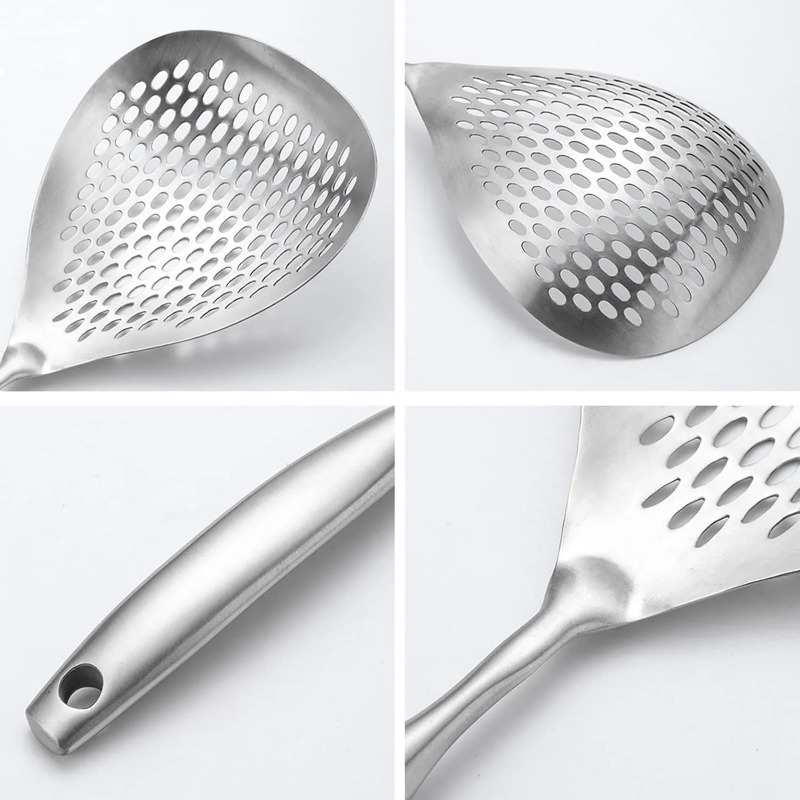 Skimmer Slotted Spoon 304 Stainless Steel Pasta Spider Strainers with Handle,Large Colander Ladle Strainer Spoon, Slotted Spoons for Kitchen Cooking,Frying