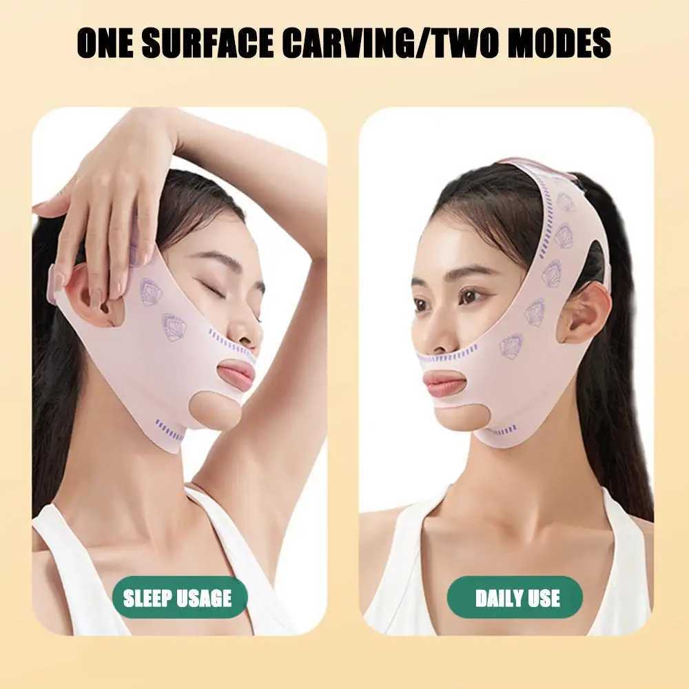 Ansikte Massager V Face Breattable Band Cheek Lift Up Face Thin Mask Minska hakan V-Line Bandage Forming Double Face Anti Bandage Wrinkle A9V6 240409