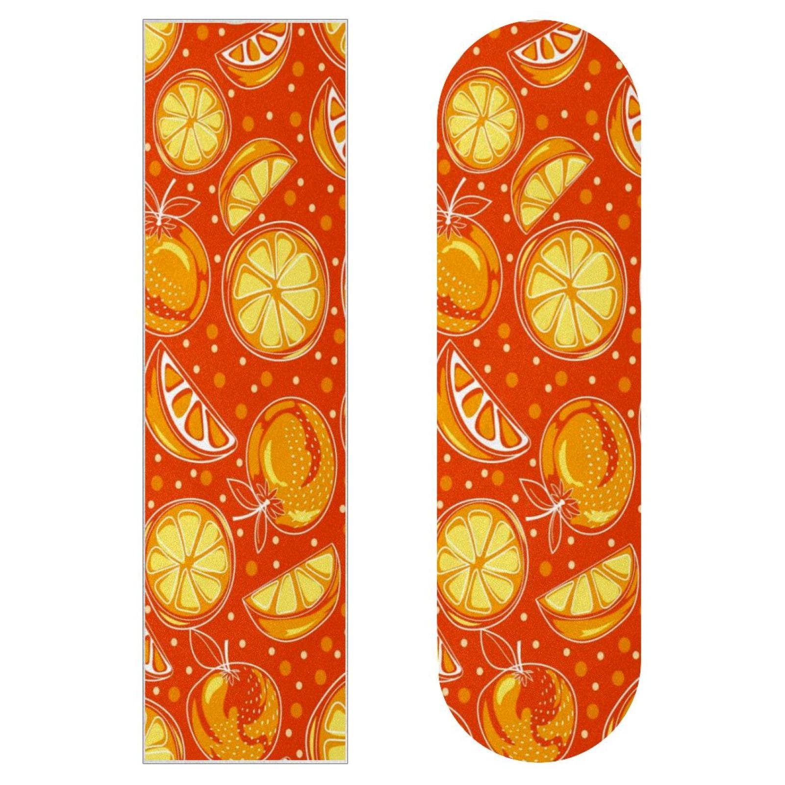 Kawaii Oranges Skateboard Grip Tape Fap, Fond de verre Griptape Longboard pour roule