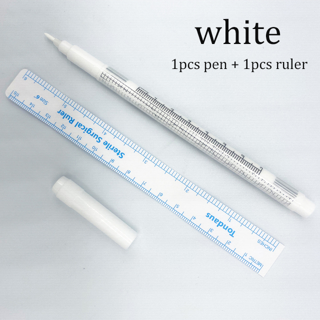 Yeni dövme işaretleyici kalem seti mikrobladlı aksesuarlar kalıcı makyaj cerrahi kaş dövmesi cilt işaretleyici kalem aracı beyaz mavi