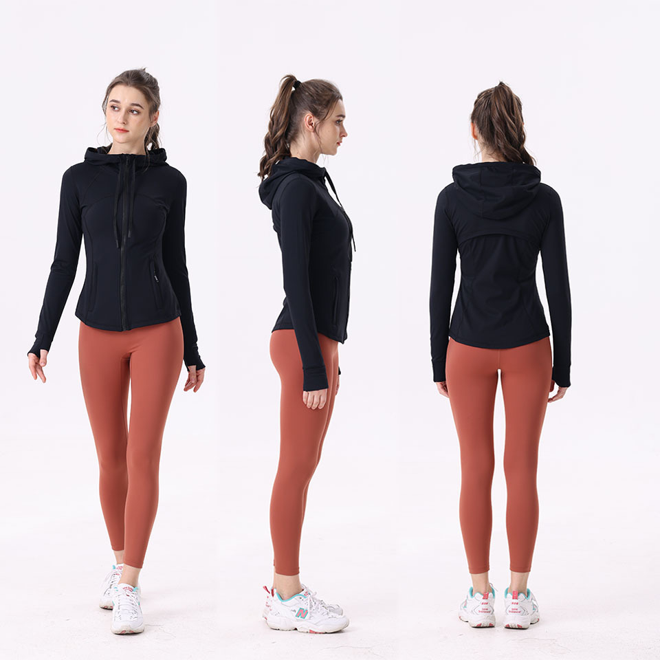 Ll-yoga jackor bär hoodys definiera kvinnors designers sport jacka kappa dubbelsidig slipning fitness chothing hoodies långa ärmkläder två stilar snabb hastighet