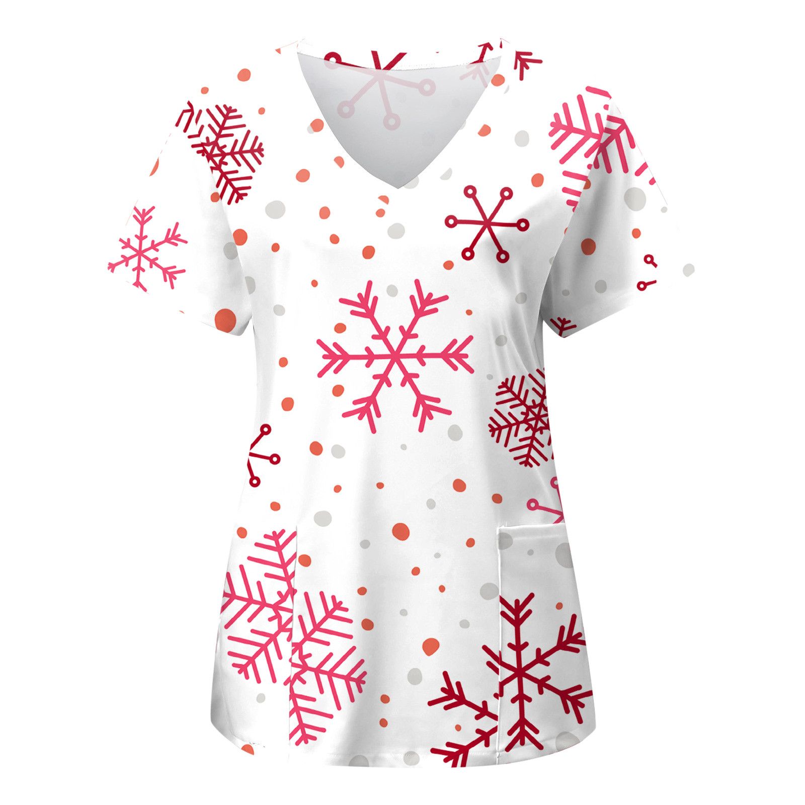 Christmas Nurse Uniforme Women Medical Scrubs Santa Claus Elk Imprimé à manches courtes Pocket Pocket Salleur Healthcare Working Uniforme